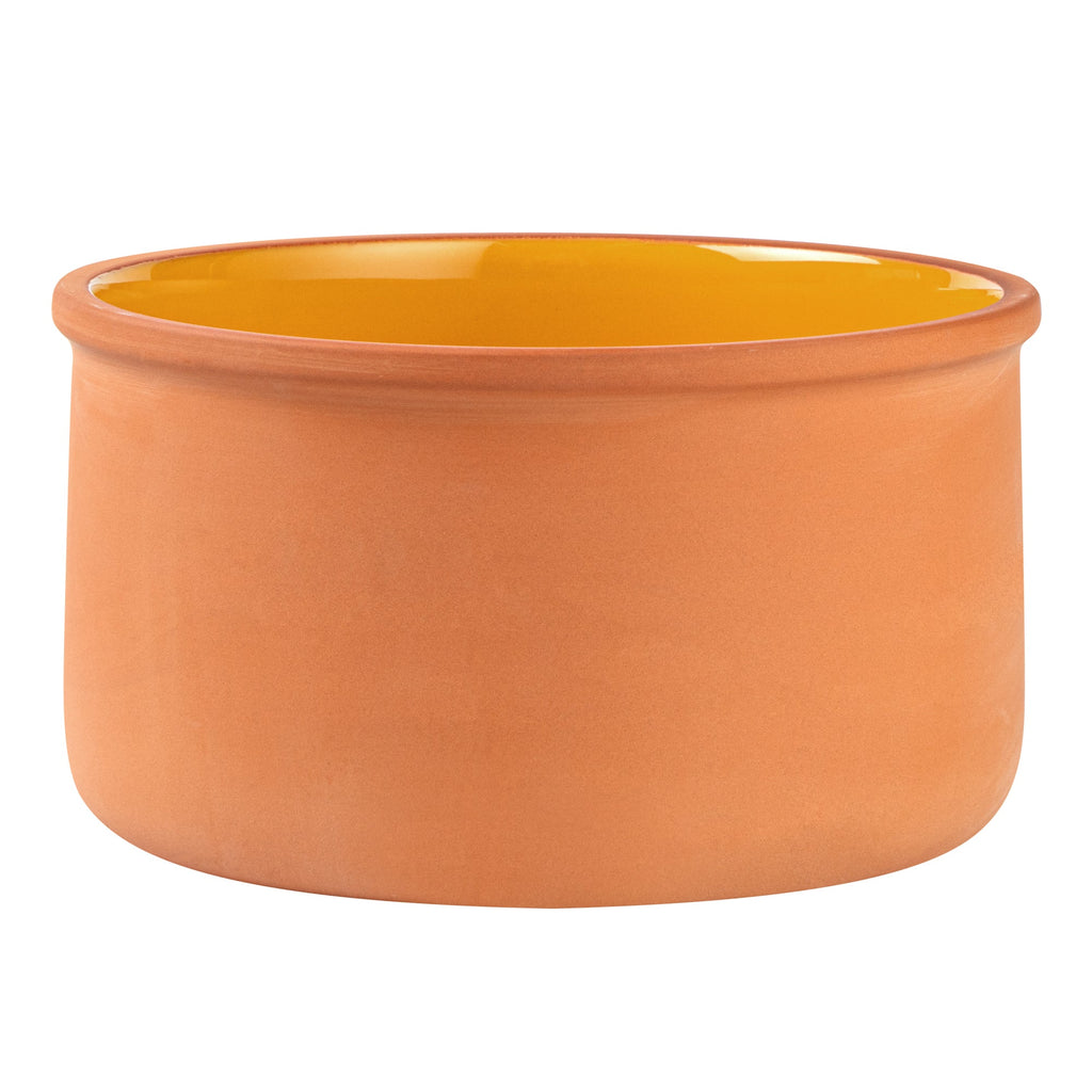 Terra Tek 68 oz Terracotta Cazuela Bowl - Yellow Glazed Interior, Oven-Safe, Microwave-Safe - 7 1/2'' x 7 1/2'' x 4'' - 2 count box