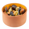 Terra Tek 68 oz Terracotta Cazuela Bowl - Yellow Glazed Interior, Oven-Safe, Microwave-Safe - 7 1/2'' x 7 1/2'' x 4'' - 10 count box