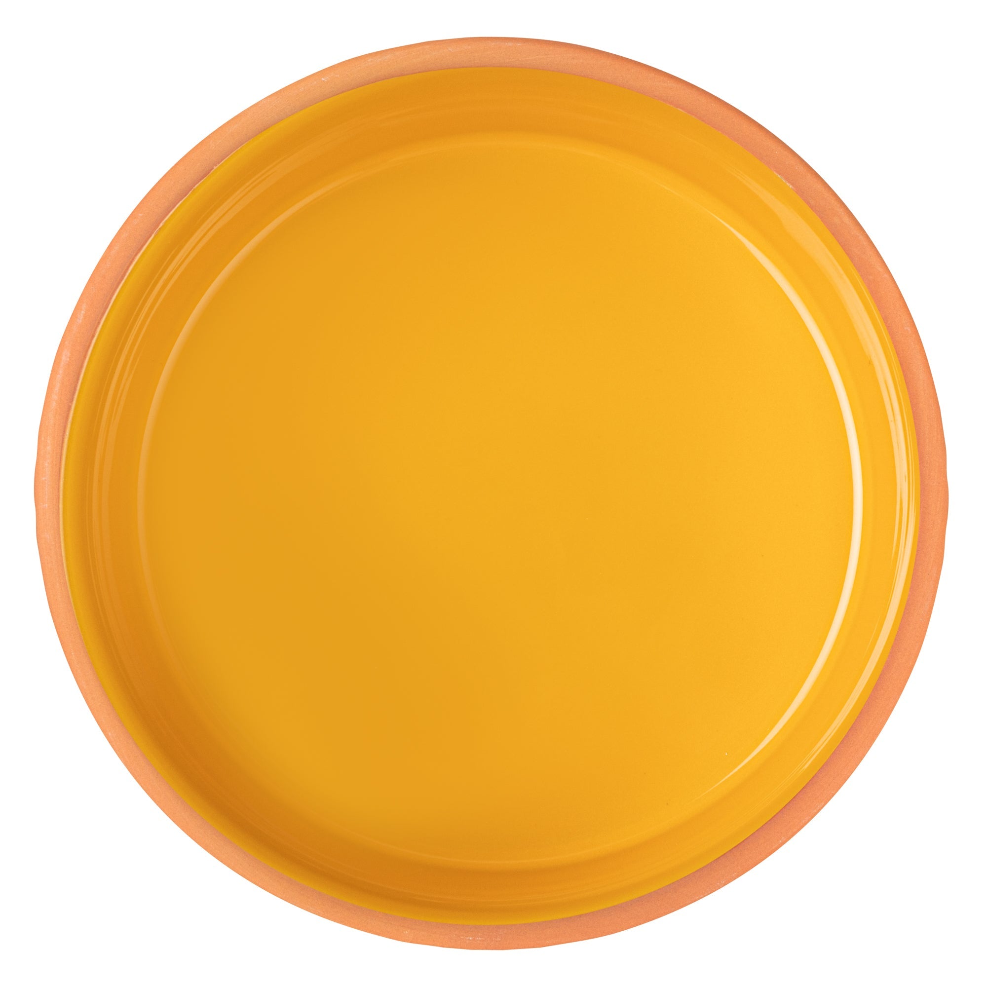 Terra Tek 68 oz Terracotta Cazuela Bowl - Yellow Glazed Interior, Oven-Safe, Microwave-Safe - 7 1/2'' x 7 1/2'' x 4'' - 10 count box