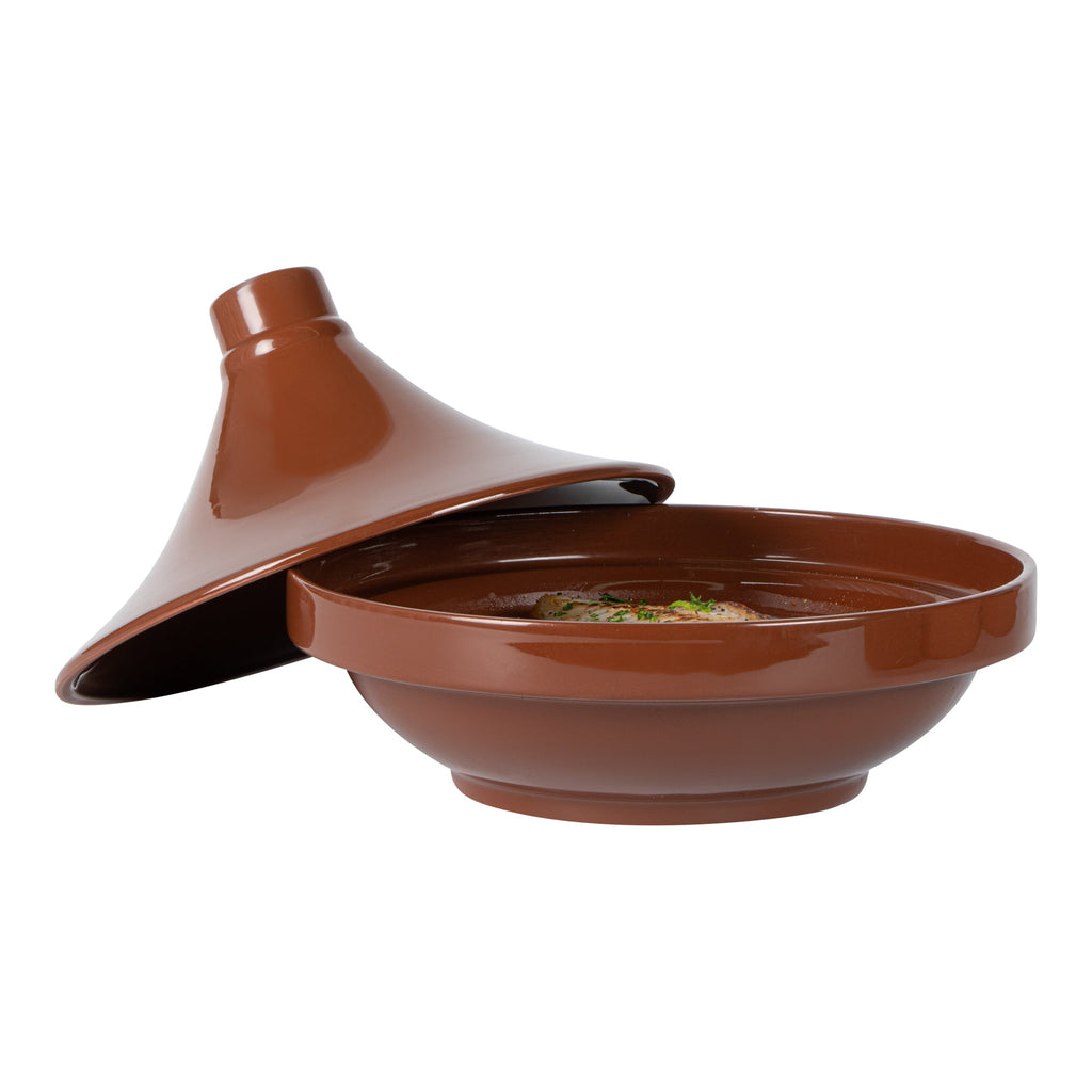 Terra Tek 26 oz Terracotta Tagine Pot - Glazed Interior, Oven-Safe, Microwave-Safe - 9'' x 9'' x 6 1/2'' - 1 count box