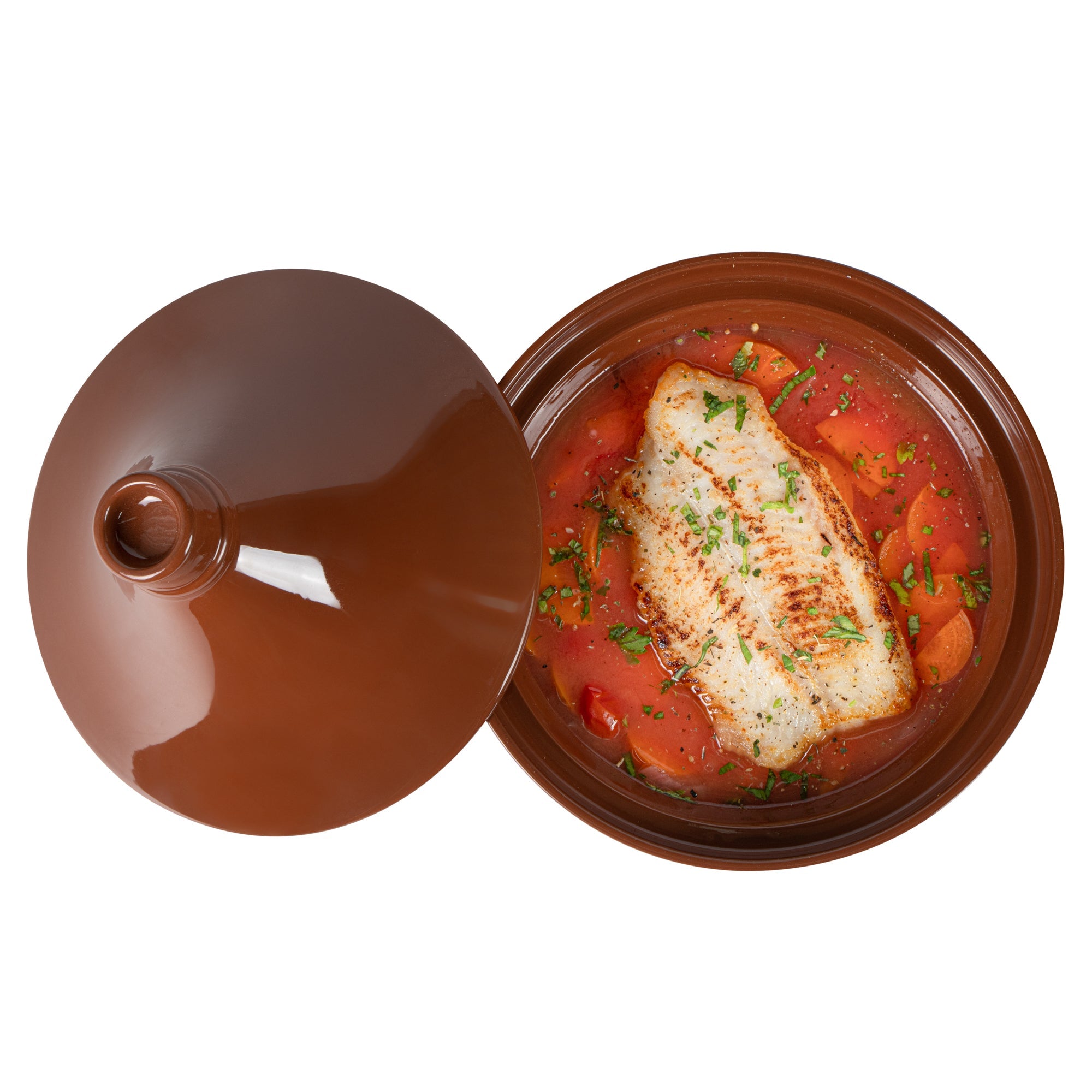 Terra Tek 26 oz Terracotta Tagine Pot - Glazed Interior, Oven-Safe, Microwave-Safe - 9'' x 9'' x 6 1/2'' - 1 count box