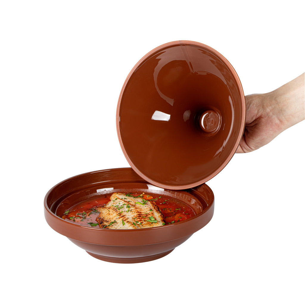 Terra Tek 26 oz Terracotta Tagine Pot - Glazed Interior, Oven-Safe, Microwave-Safe - 9'' x 9'' x 6 1/2'' - 1 count box