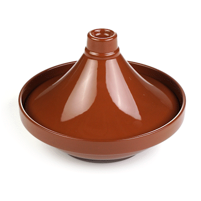 Terra Tek 26 oz Terracotta Tagine Pot - Glazed Interior, Oven-Safe, Microwave-Safe - 9'' x 9'' x 6 1/2'' - 1 count box