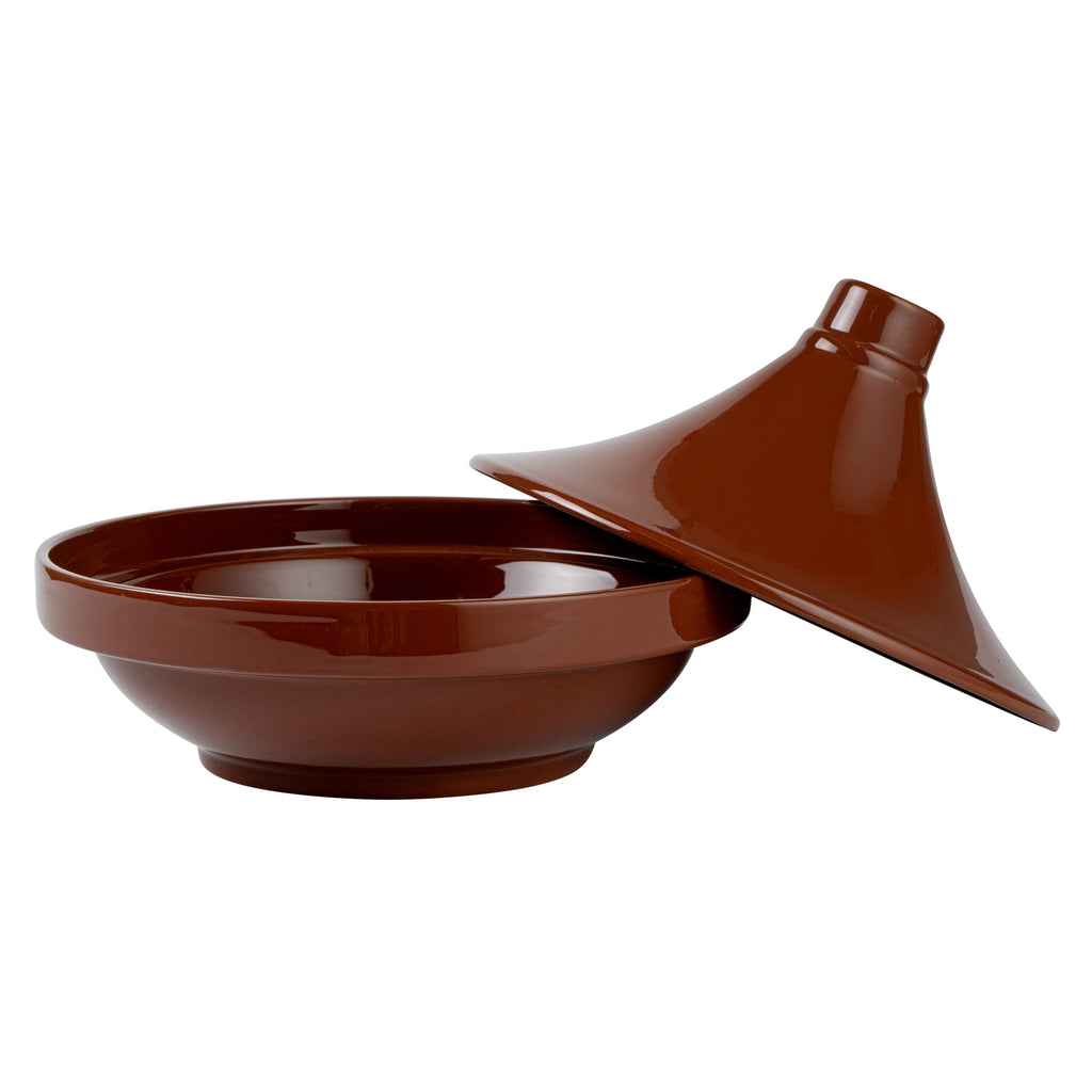 Terra Tek 26 oz Terracotta Tagine Pot - Glazed Interior, Oven-Safe, Microwave-Safe - 9'' x 9'' x 6 1/2'' - 8 count box