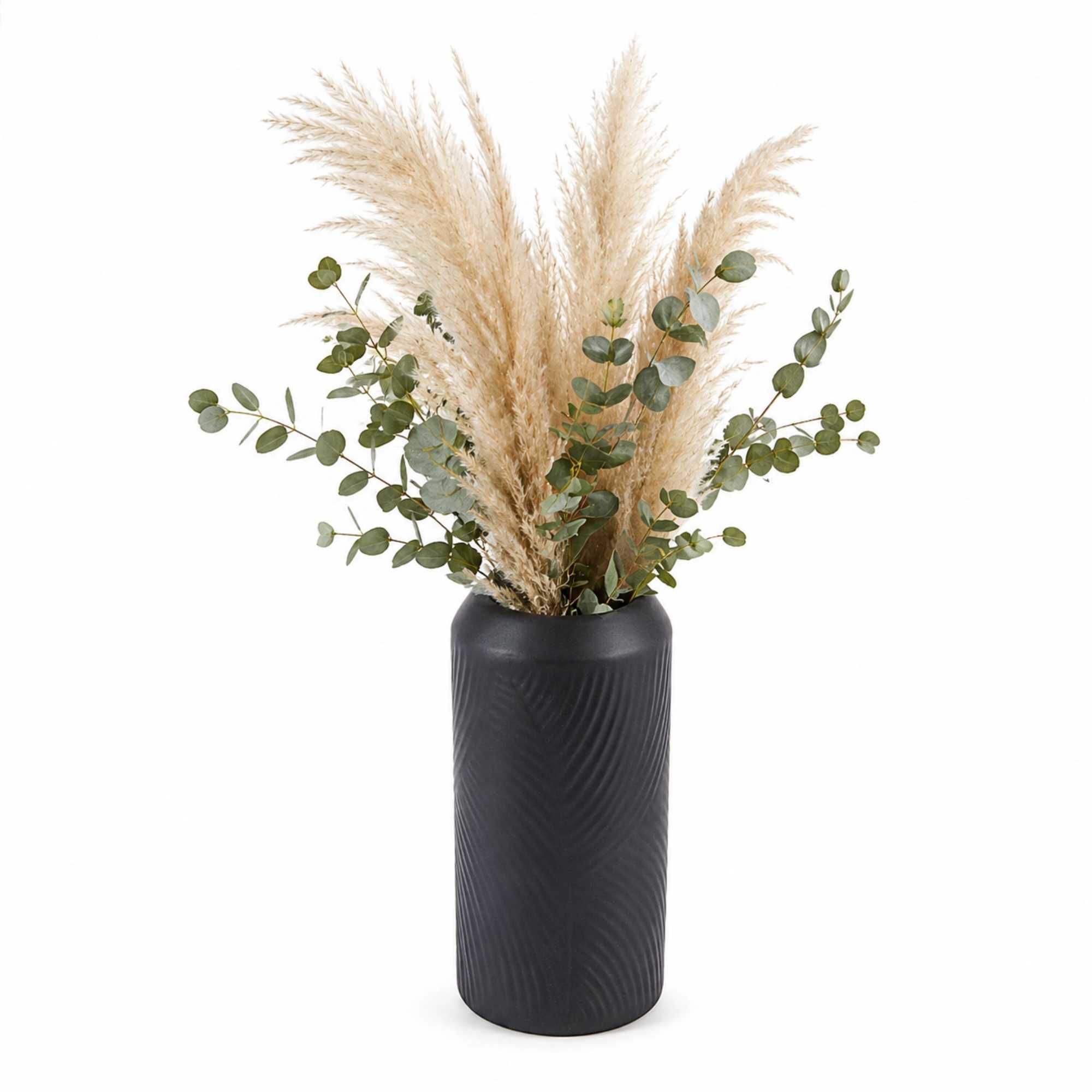 Table Art Black Ceramic Vintage Vase - 3 1/4'' x 3 1/4'' x 6'' - 1 count box