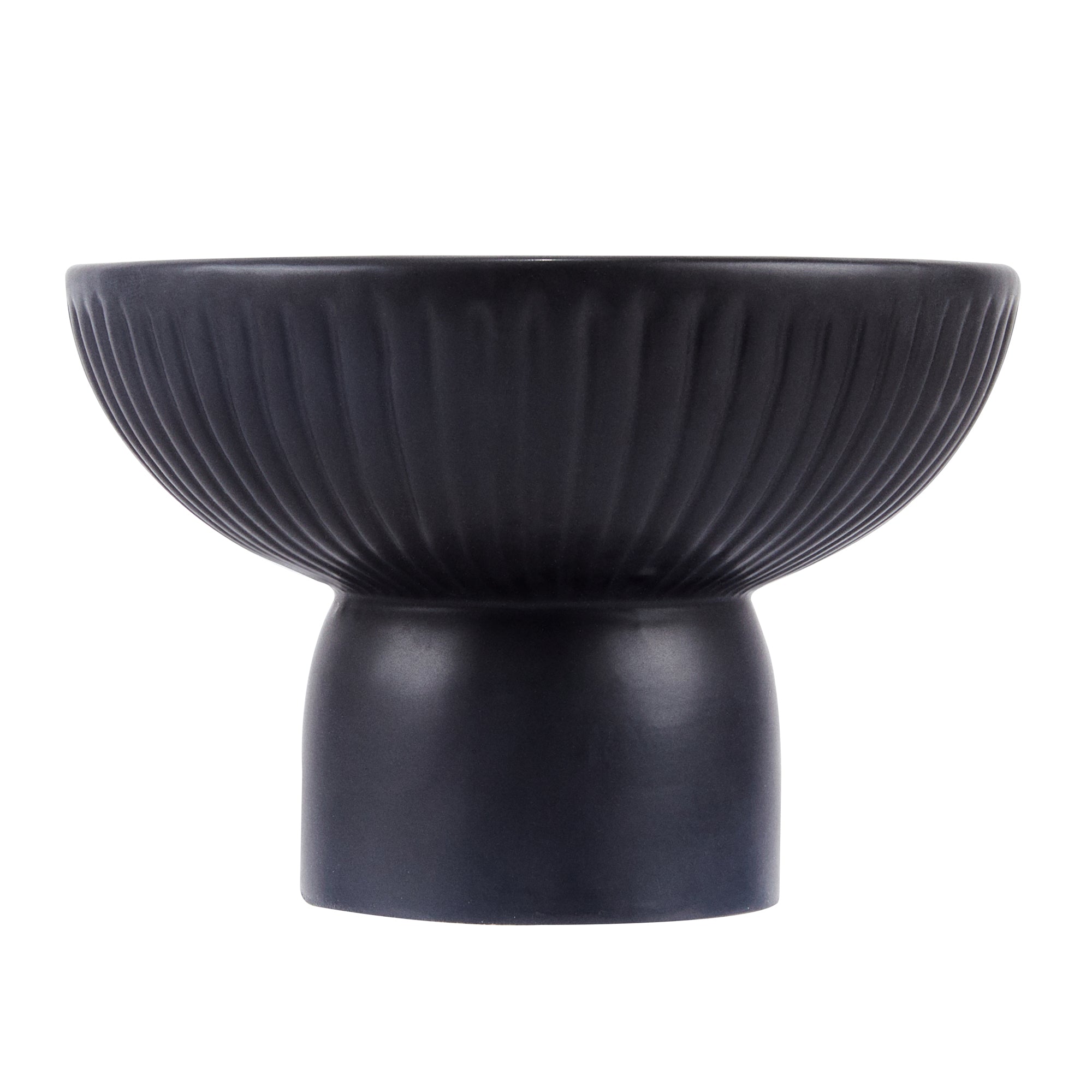 Table Art Black Ceramic Pedestal Vase - 6'' x 6'' x 4'' - 1 count box