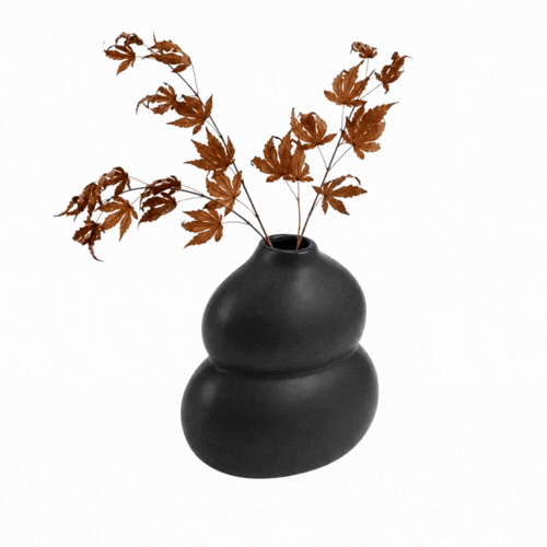 Table Art Black Ceramic Gourd Vase - 6 1/2'' x 4'' x 7'' - 1 count box