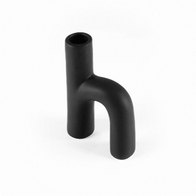 Table Art Black Ceramic H-Shaped Vase - 6'' x 2 1/4'' x 9'' - 1 count box