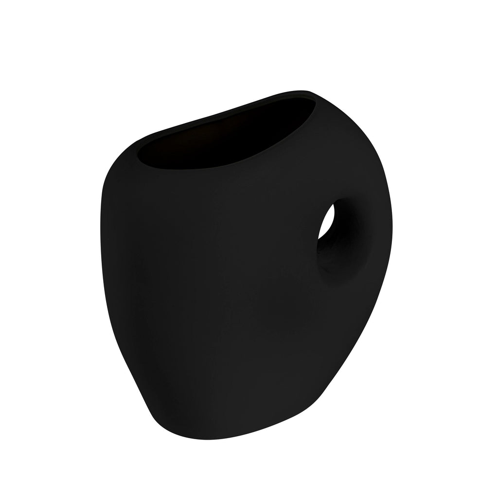 Table Art Black Ceramic Jug Vase - 8 3/4'' x 4 1/2'' x 9 1/2'' - 1 count box