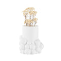 Table Art White Ceramic Cylinder Bubble Vase - 6'' x 5 3/4'' x 6 1/2'' - 1 count box