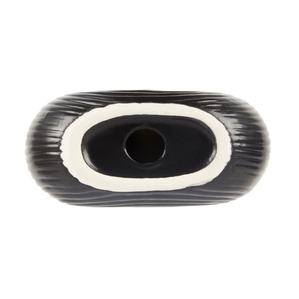 Table Art Black Ceramic U-Shaped Vase - 5 3/4'' x 2 3/4'' x 5 1/2'' - 1 count box
