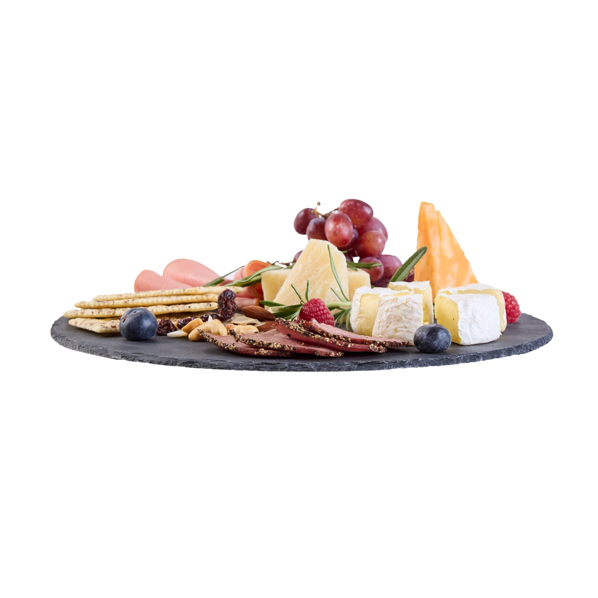 Stone Tek Round Black Slate Serving Tray - 11 3/4" x 11 3/4" - 1 count box