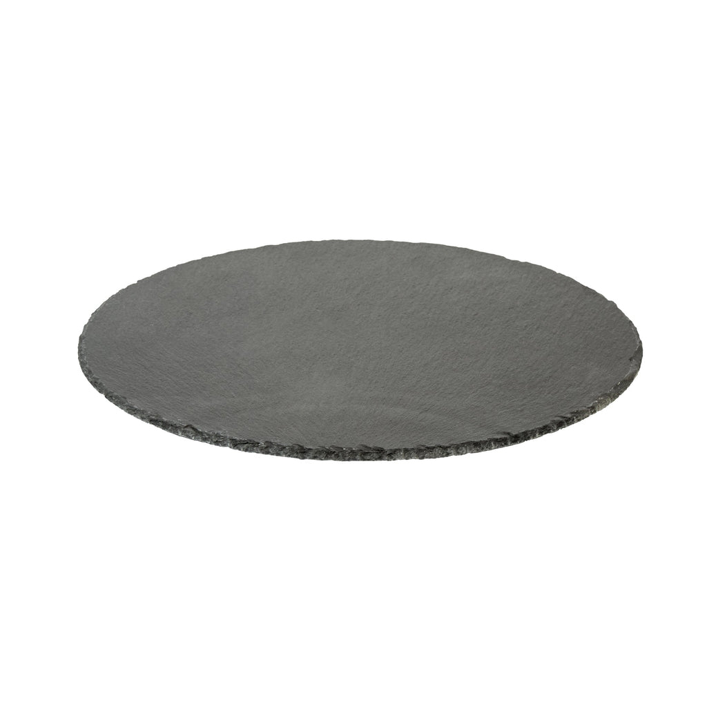 Stone Tek Round Black Slate Serving Tray - 11 3/4" x 11 3/4" - 1 count box