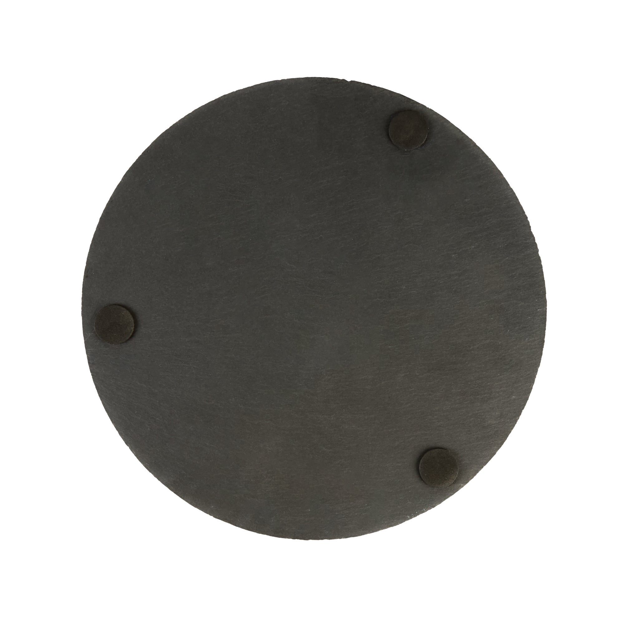 Stone Tek Round Black Slate Serving Tray - 11 3/4" x 11 3/4" - 4 count box