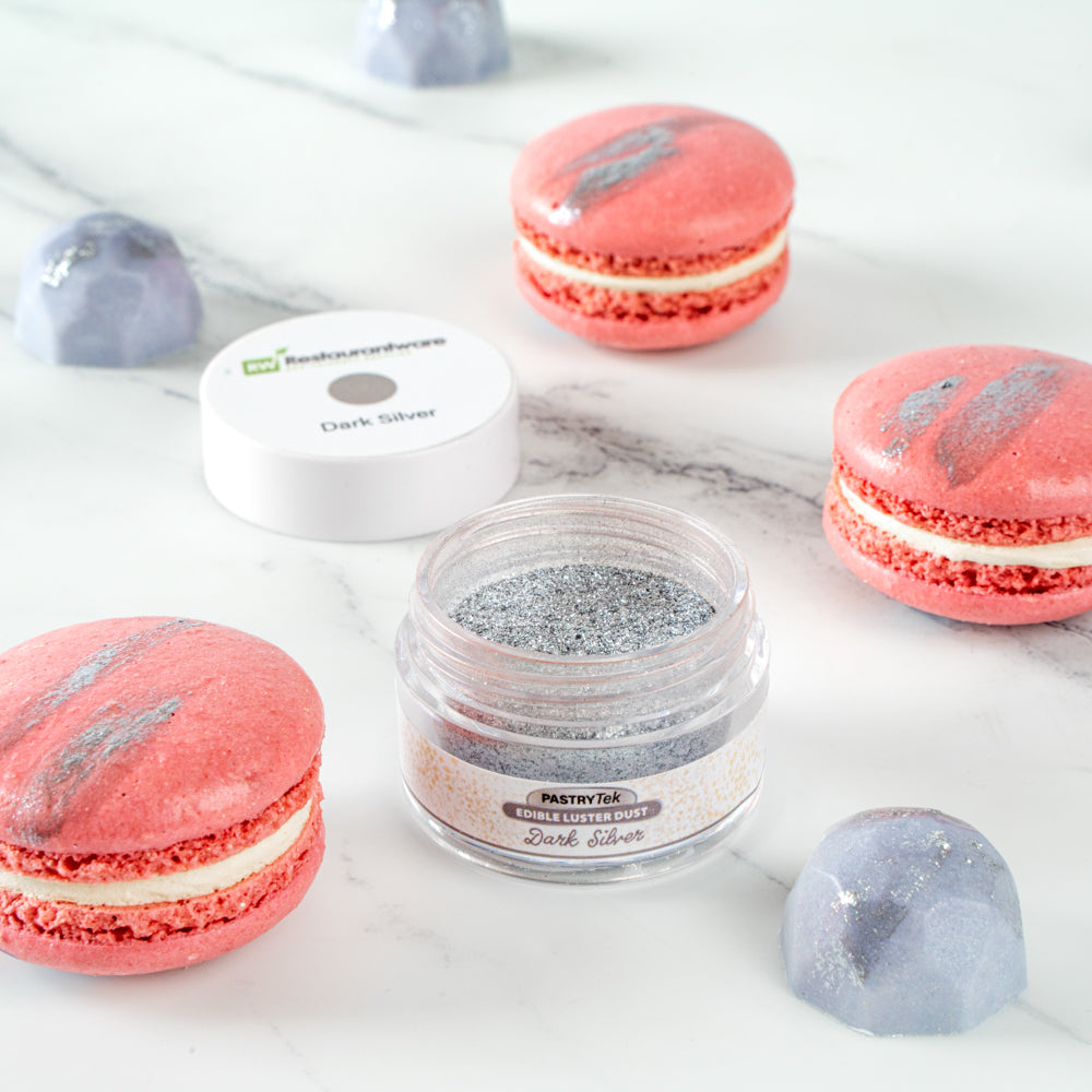 Pastry Tek 5g Dark Silver Edible Luster Dust - Food Grade - 1 count box