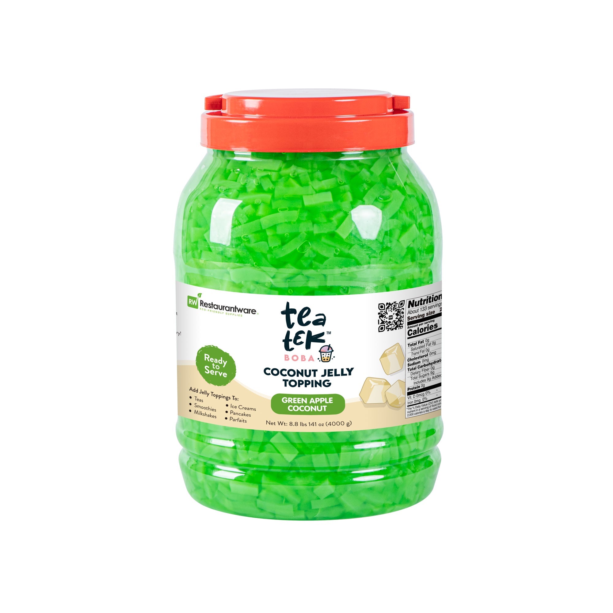 Tea Tek 8.8 lb Jelly Topping - Green Apple Coconut - 1 count box
