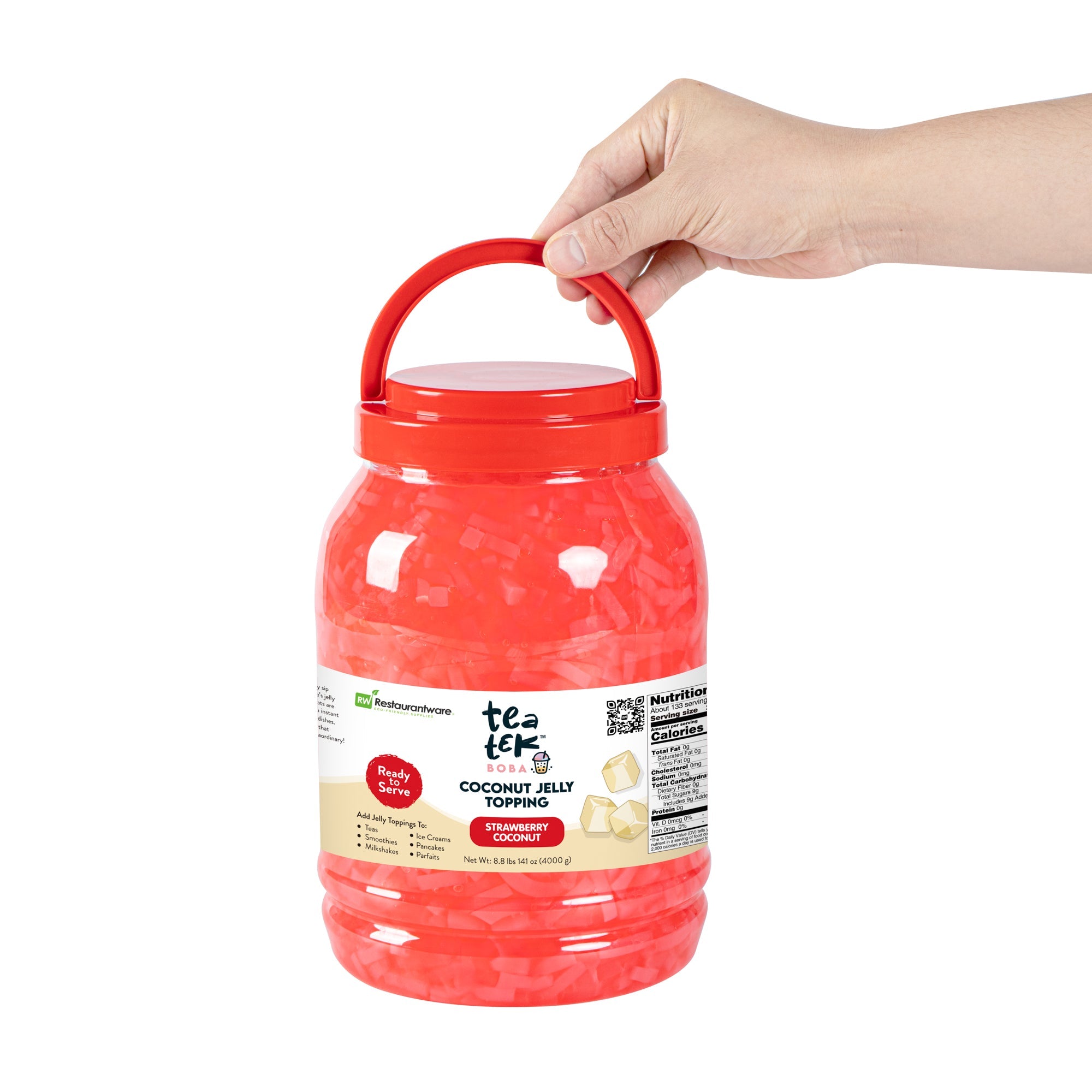 Tea Tek 8.8 lb Jelly Topping - Strawberry Coconut - 4 count box