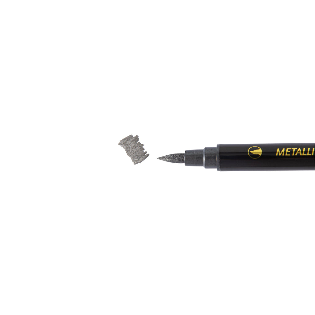 Pastry Tek Dual-Tip Metallic 3 Black Food Decorating Pen Set - 1 count box