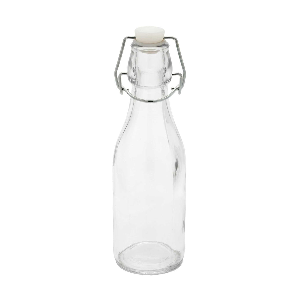 Vetri 9 oz Round Glass Nostalgic Bottle - Swing Top - 2 1/4" x 2 1/4" x 7 3/4" - 10 count box