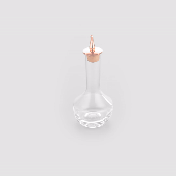 Bar Lux 4 oz Glass Modern Style Bitters Bottle - Copper-Plated Dasher - 5 3/4" x 2 3/4" x 2 3/4" - 1 count box