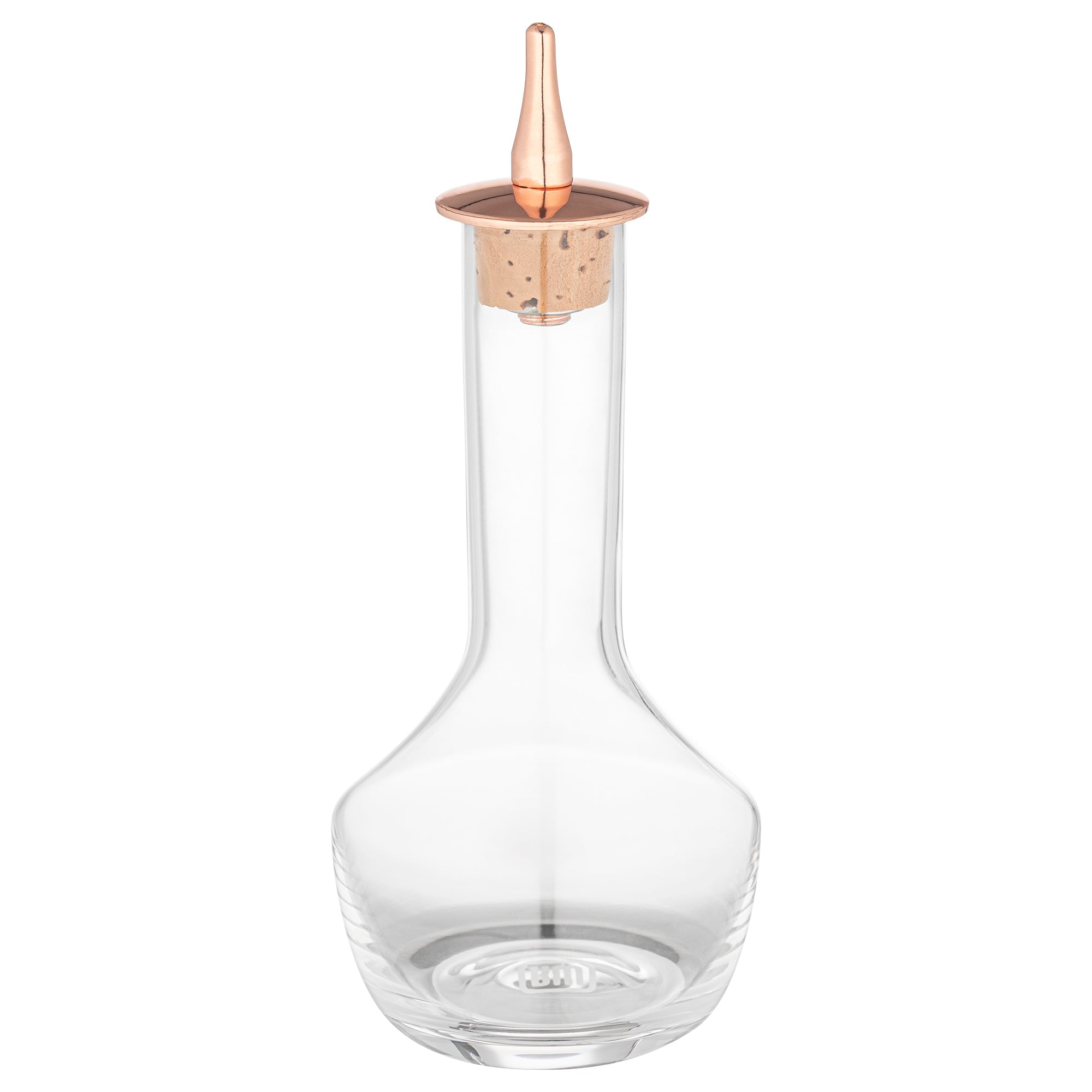 Bar Lux 4 oz Glass Modern Style Bitters Bottle - Copper-Plated Dasher - 5 3/4" x 2 3/4" x 2 3/4" - 1 count box
