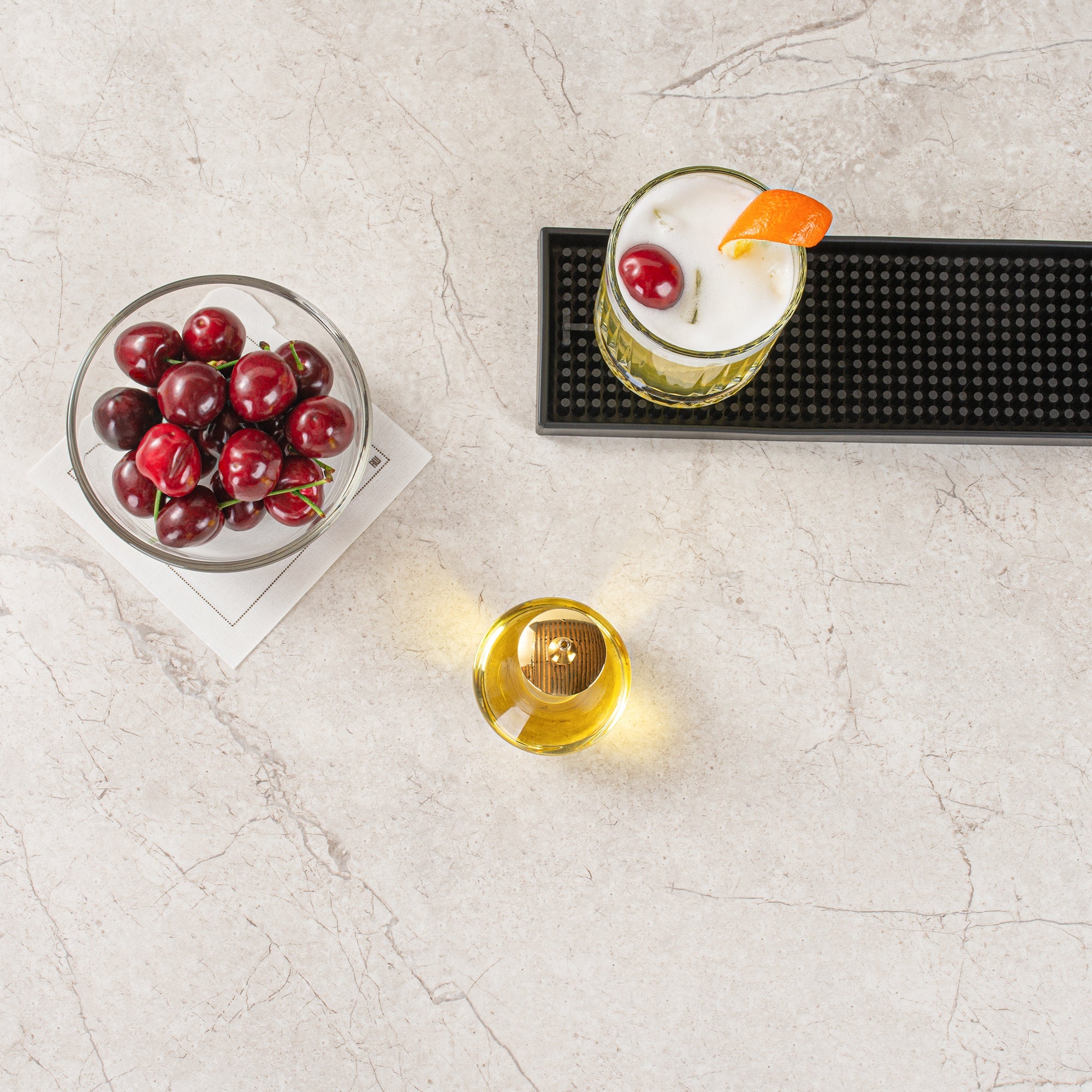 Bar Lux 4 oz Glass Modern Style Bitters Bottle - Gold-Plated Dasher - 5 3/4" x 2 3/4" x 2 3/4" - 1 count box