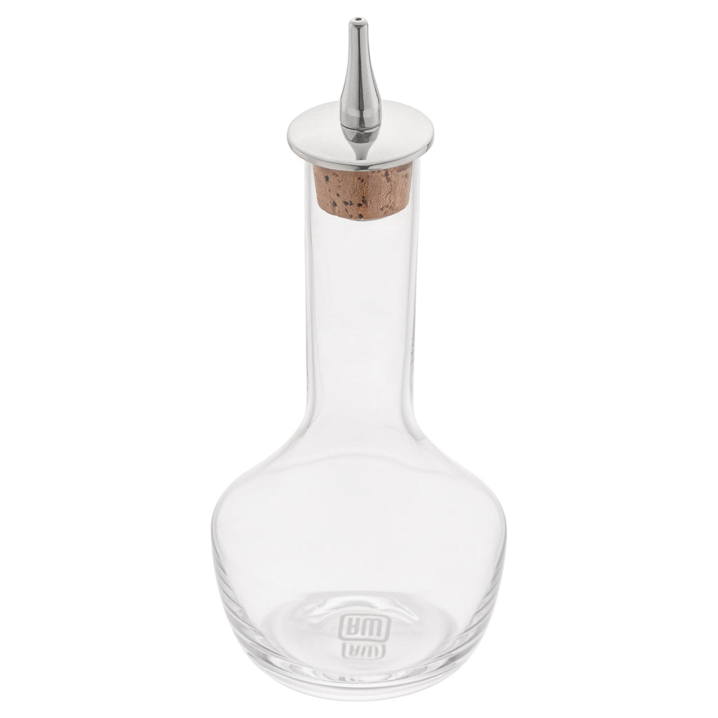Bar Lux 4 oz Glass Modern Style Bitters Bottle - Silver Dasher - 5 3/4" x 2 3/4" x 2 3/4" - 1 count box