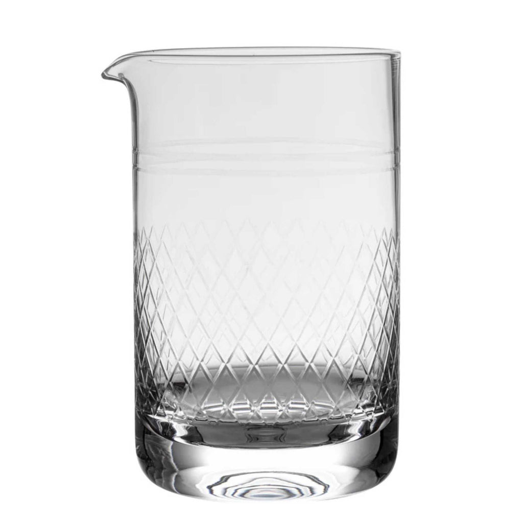 Bar Lux 30 oz Cocktail Mixing Glass - Diamond Cut Pattern, Hand-Blown, Crystal - 4 1/2" x 4" x 6 1/2" - 1 count box