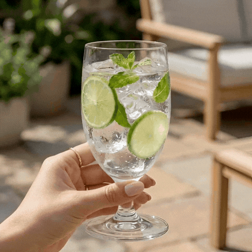 Voglia Nude 14 oz Water Goblet Glass - Crystal - 3" x 3" x 6 1/2" - 6 count box