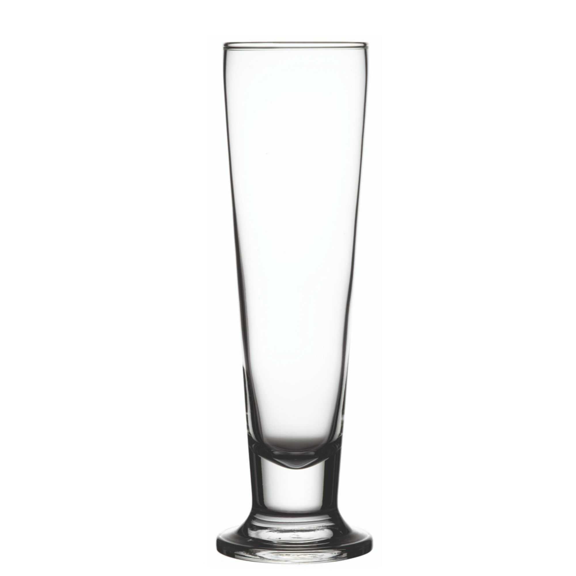 Bev Tek 14 oz Pilsner Glass - Tall-Footed - 2 1/2" x 2 1/2" x 9 1/2" - 6 count box