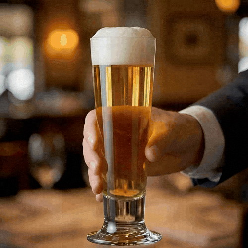 Bev Tek 14 oz Pilsner Glass - Tall-Footed - 2 1/2" x 2 1/2" x 9 1/2" - 12 count box
