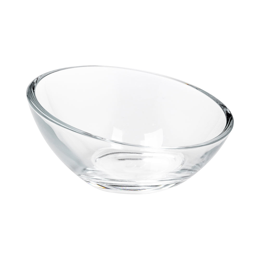 Mini Serve 3 oz Glass Incline Mini Dessert Bowl - 3 3/4" x 3 3/4" x 1 3/4" - 6 count box