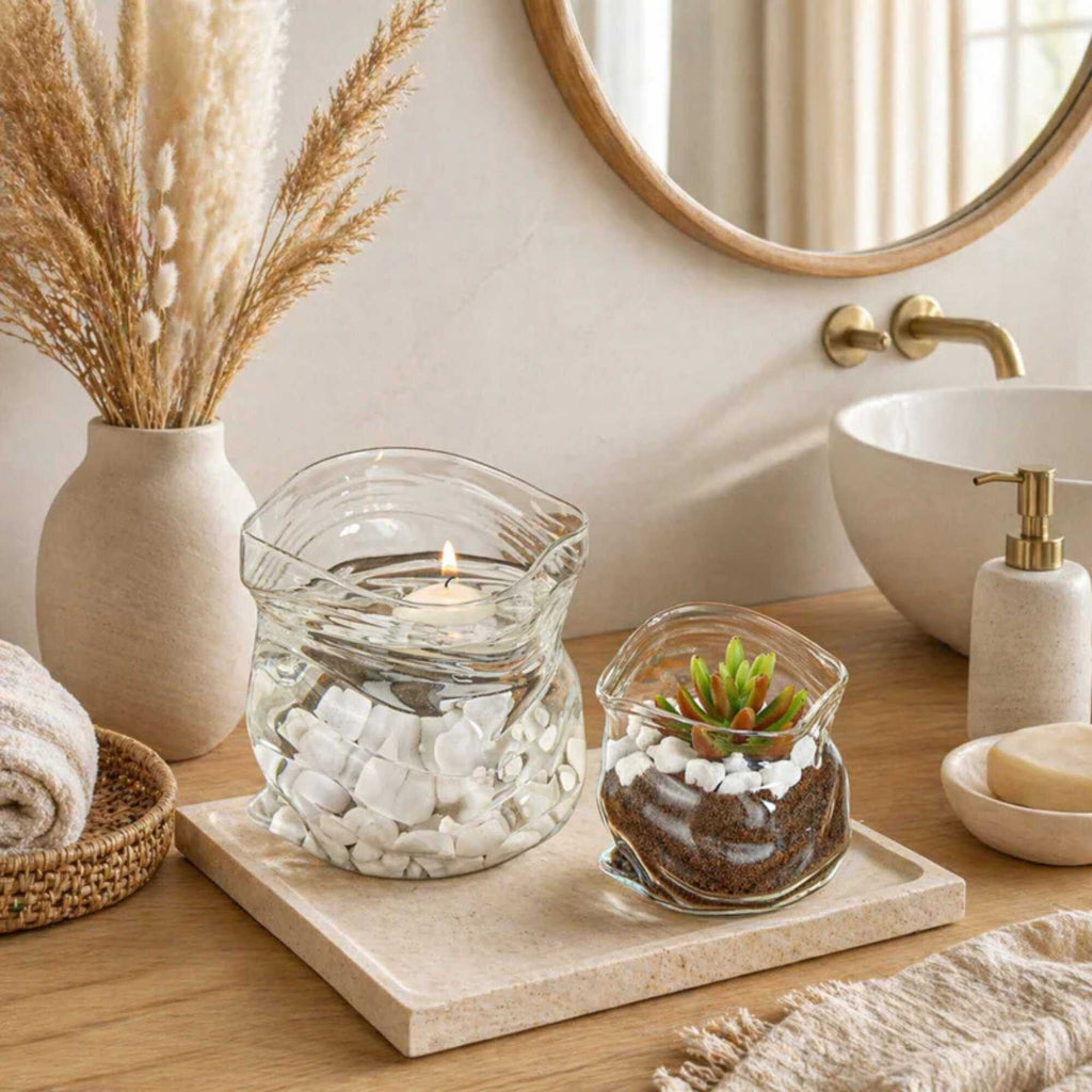Vetri 8 oz Round Clear Glass Unzipped Bag Bowl - 3 1/4" x 2 3/4" x 3 1/4" - 1 count box