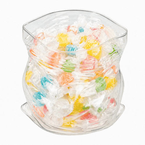 Vetri 22 oz Round Clear Glass Unzipped Bag Bowl - 4 3/4" x 4" x 4 1/2" - 1 count box