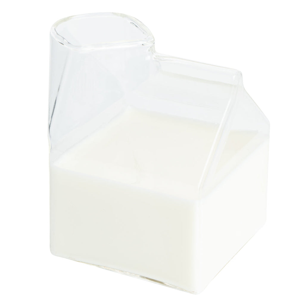 Vetri 12 oz Clear Glass Milk Carton - 3 1/4" x 2 3/4" x 4" - 1 count box
