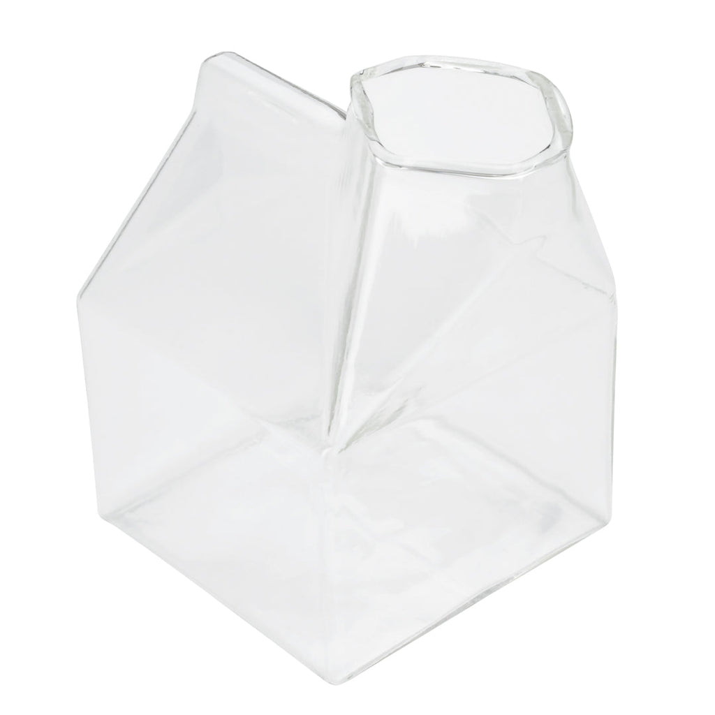 Vetri 12 oz Clear Glass Milk Carton - 3 1/4" x 2 3/4" x 4" - 1 count box