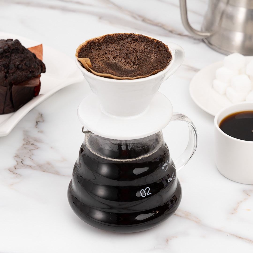 Restpresso 22 oz Round Clear Glass Range Coffee Server / Carafe - 3 1/4" x 3 1/4" x 4" - 1 count box