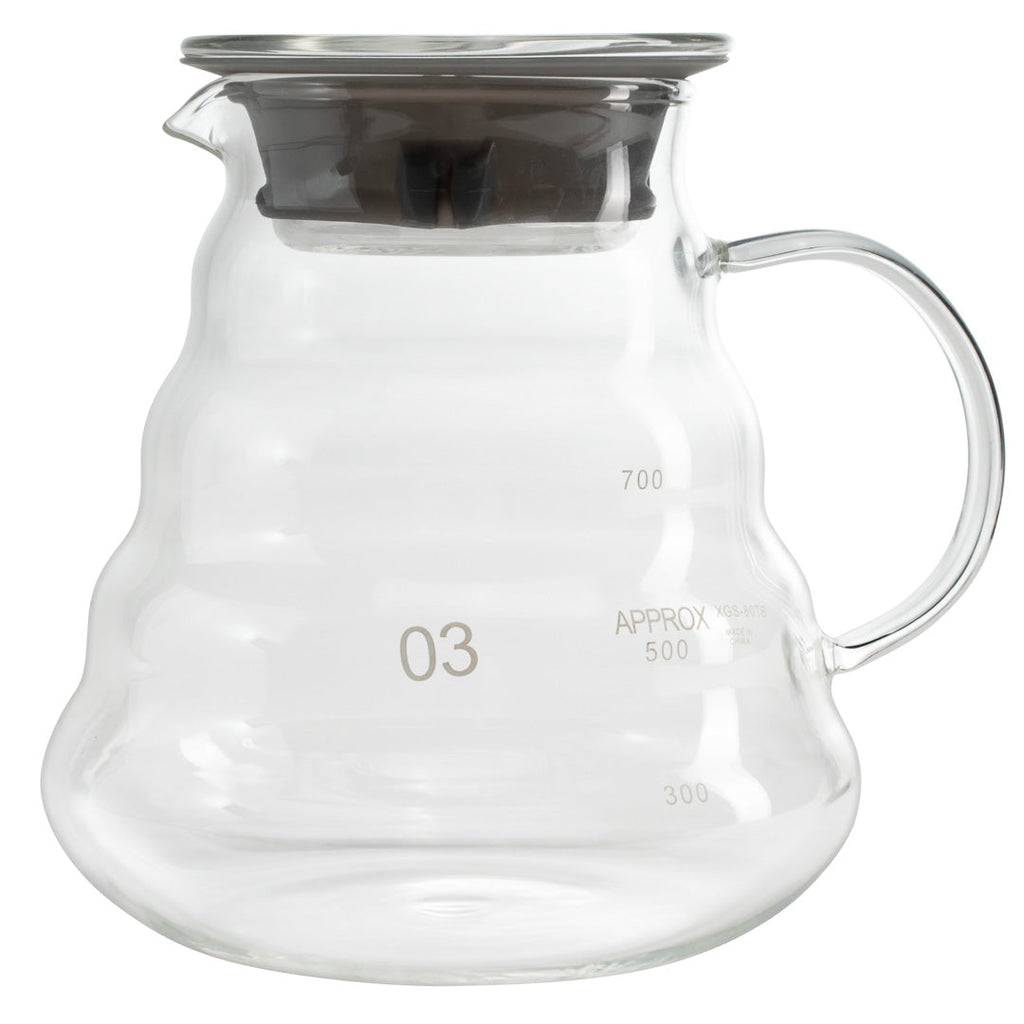 Restpresso 25 oz Round Clear Glass Range Coffee Server / Carafe - 3 1/4" x 3 1/4" x 4 3/4" - 1 count box