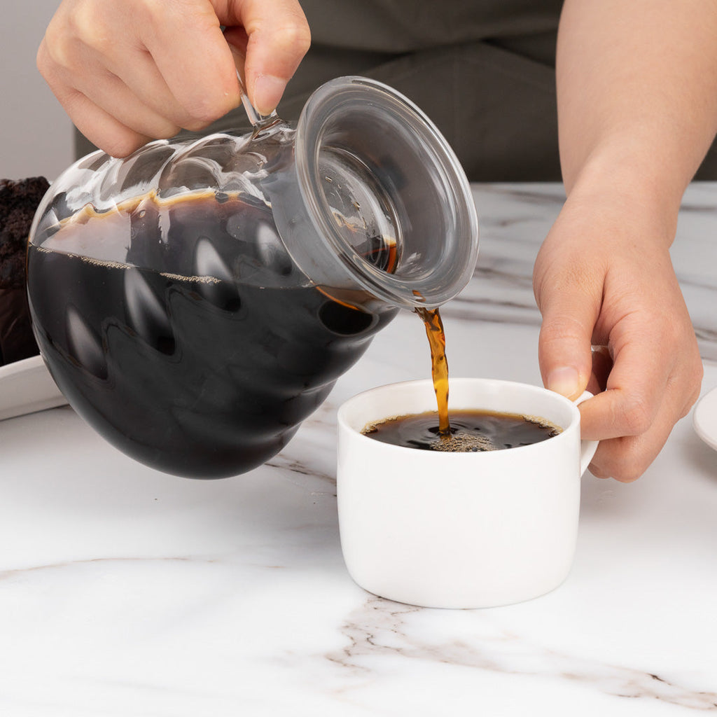 Restpresso 25 oz Round Clear Glass Range Coffee Server / Carafe - 3 1/4" x 3 1/4" x 4 3/4" - 1 count box