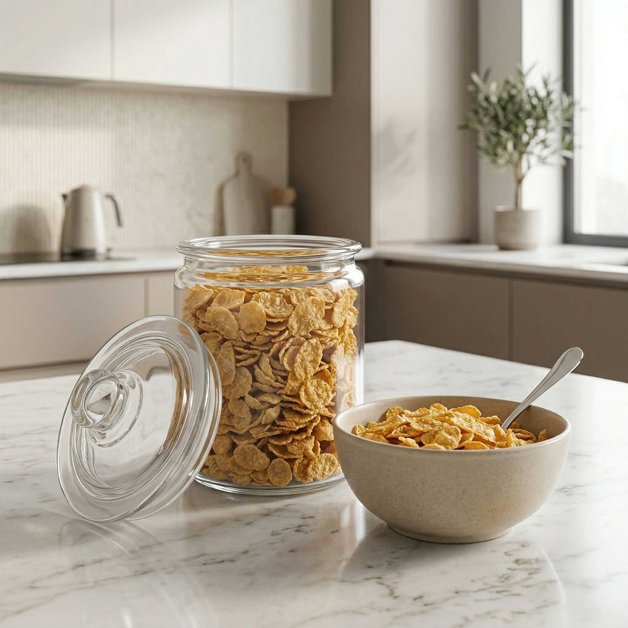 Vetri 0.5 gal Glass Storage Jar - with Glass Lid - 6" x 6" x 8 1/4" - 1 count box