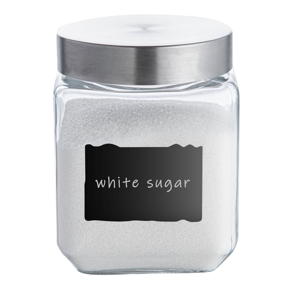 Vetri Glass 3-Piece Storage Jar Set - with Lid, Chalkboard Label - 1 count box