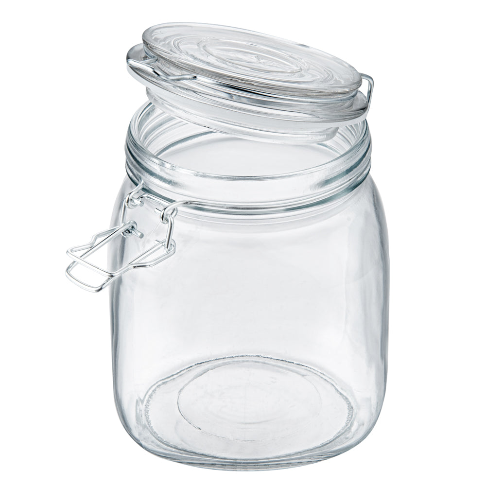 Vetri Glass 3-Piece Storage Jar Set - with Wood Holder - 1 count box