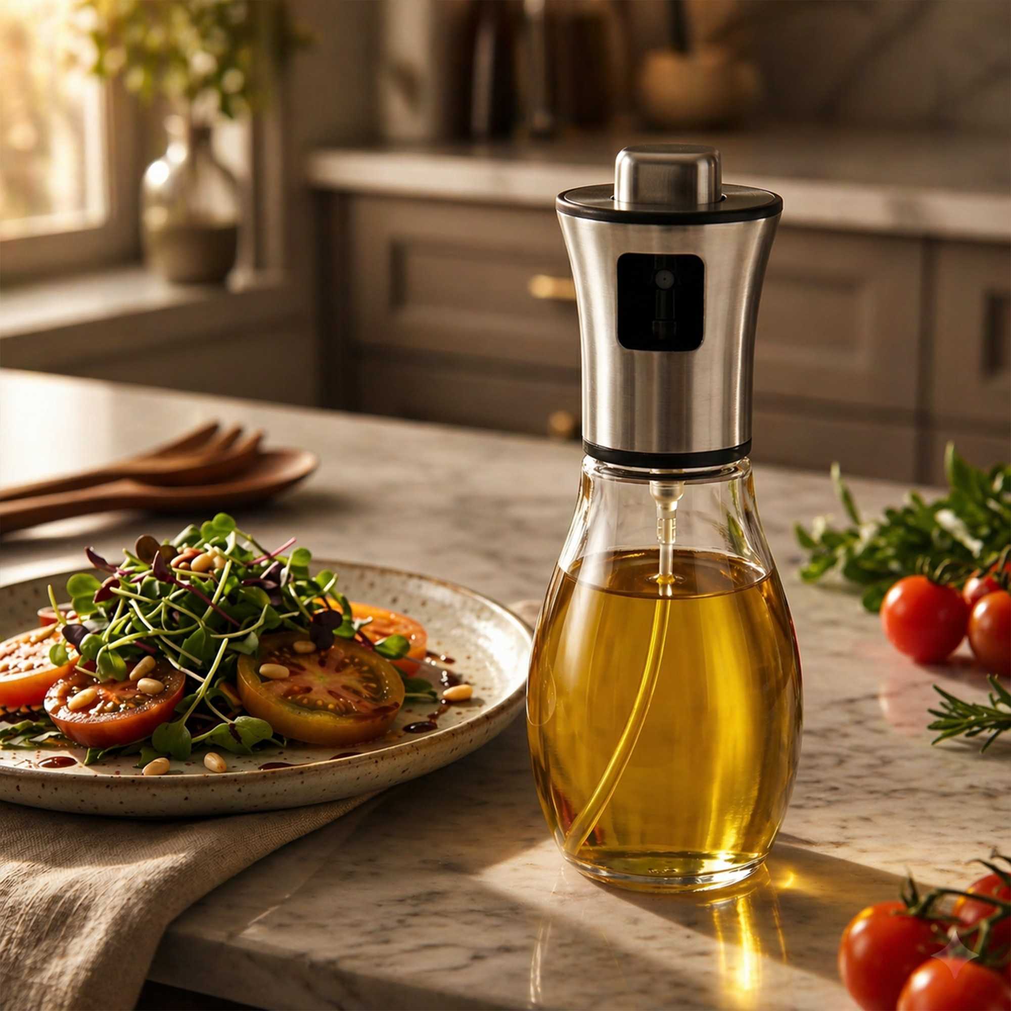 Chef 101 7 oz Glass Oil Sprayer - 2 3/4" x 2 3/4" x 6 3/4" - 1 count box
