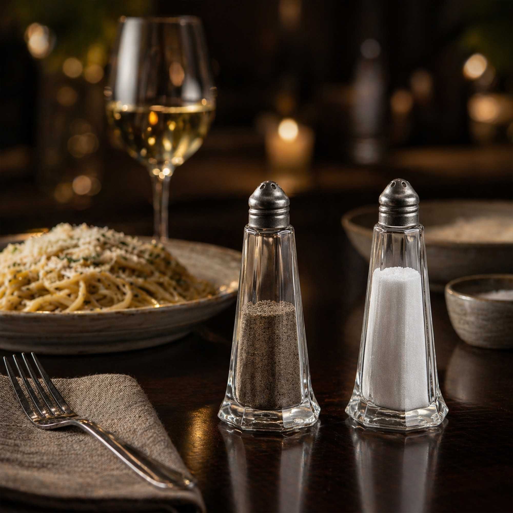 Chef 101 1 oz Glass Salt and Pepper Shaker Set - Tower Style - 1 count box