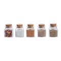 Chef 101 2 oz Square Clear Glass Herb Storage Jar - with Cork Lid - 1 1/2" x 1 1/2" x 2" - 10 count box