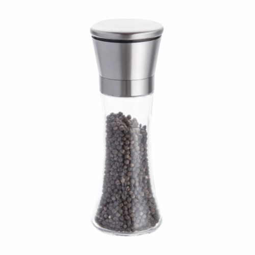 Vetri 6 oz Glass Salt / Pepper Grinder - with Lid - 1 3/4" x 1 3/4" x 5 3/4" - 1 count box