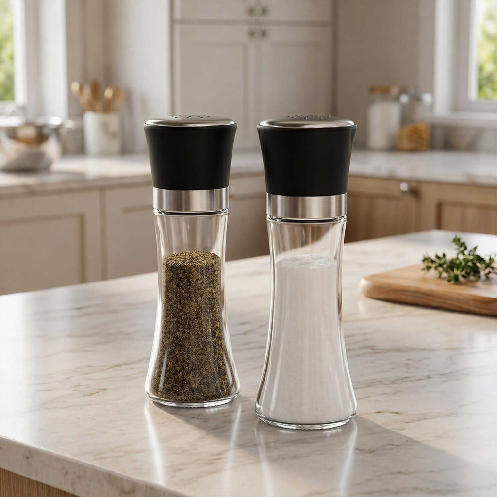 Vetri 6 oz Glass Salt / Pepper Shaker - 1 3/4" x 1 3/4" x 5 3/4" - 1 count box
