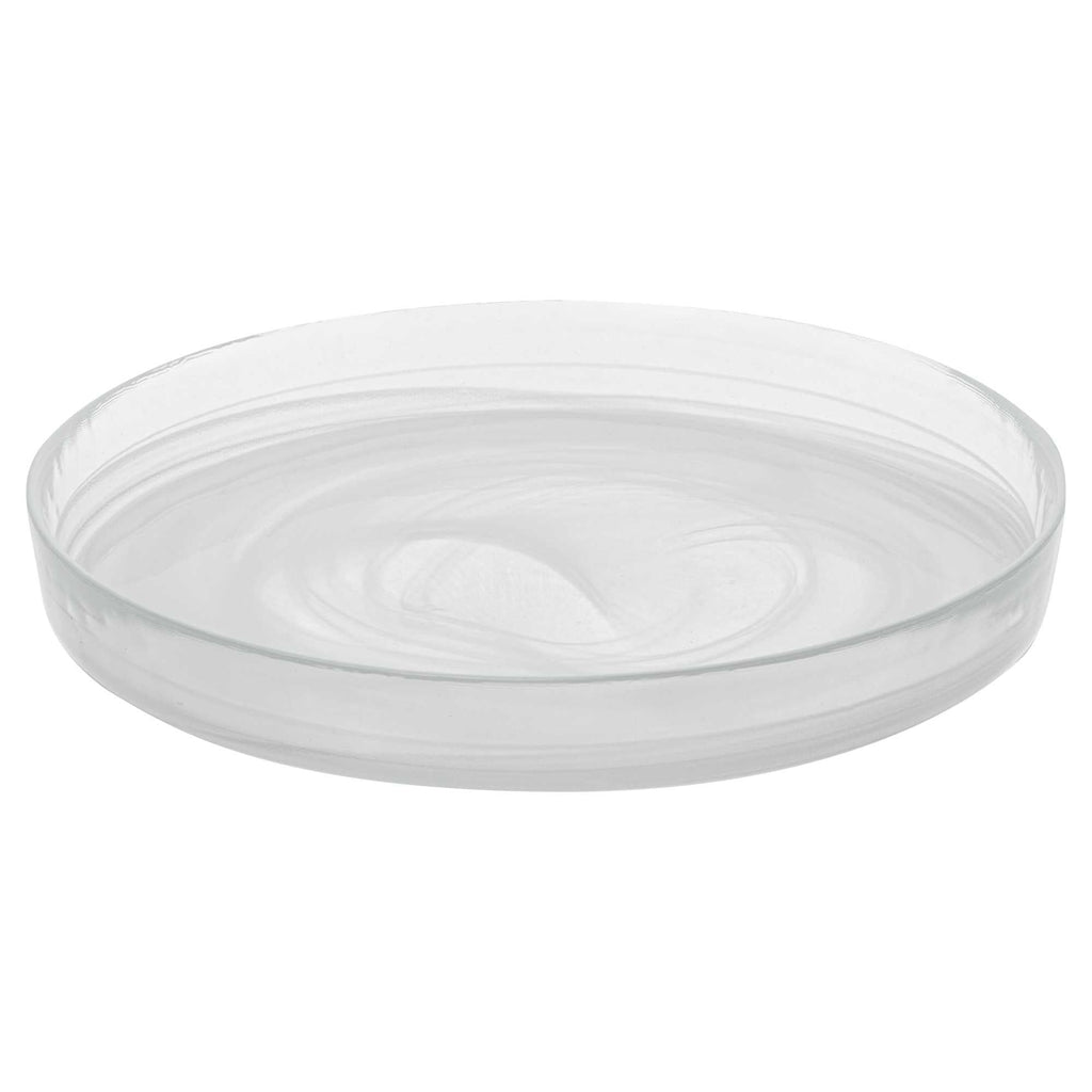 Vetri Round White Glass Alabaster Plate - 8 1/4" x 8 1/4" x 1" - 1 count box