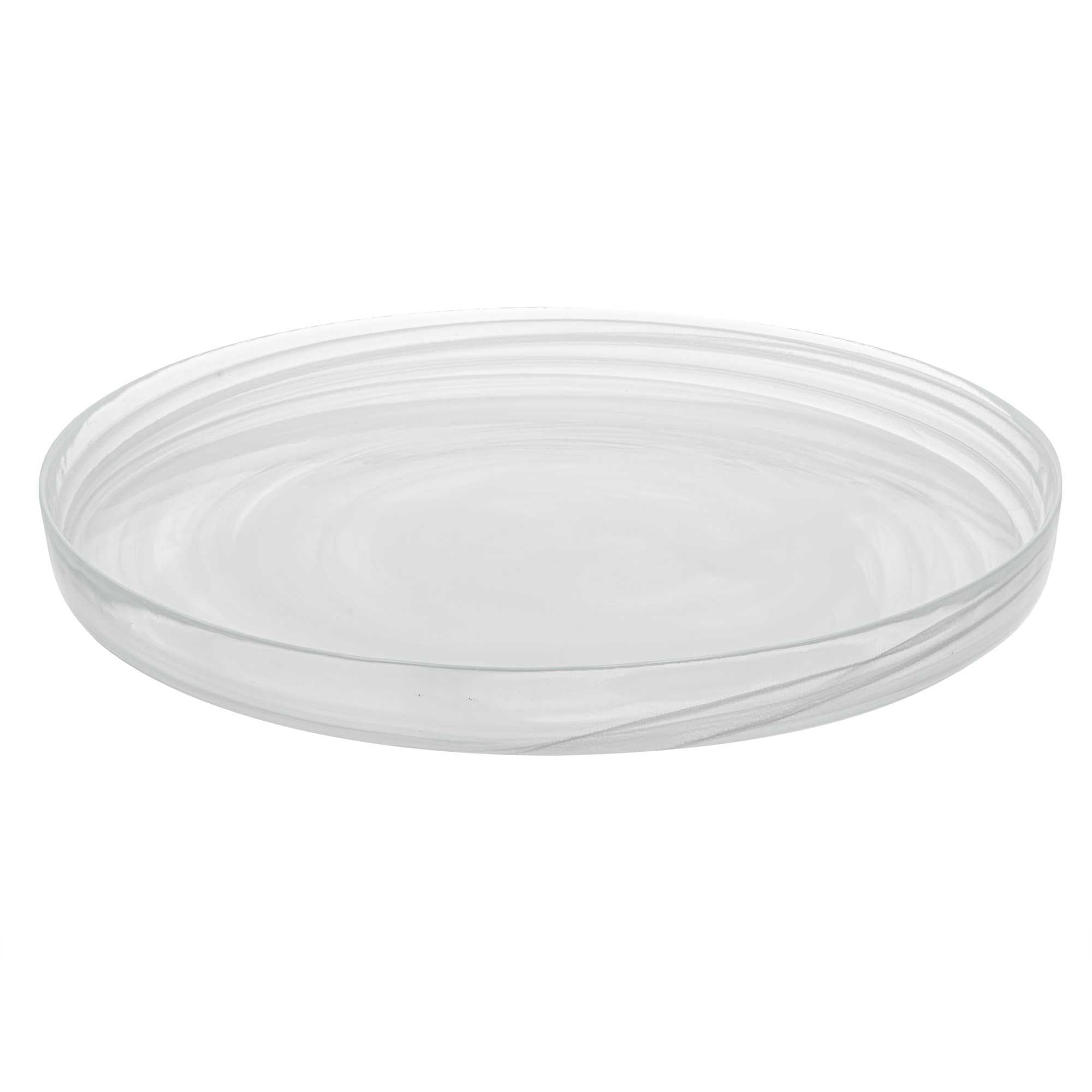 Vetri Round White Glass Alabaster Plate - 13" x 13" x 1 1/2" - 1 count box