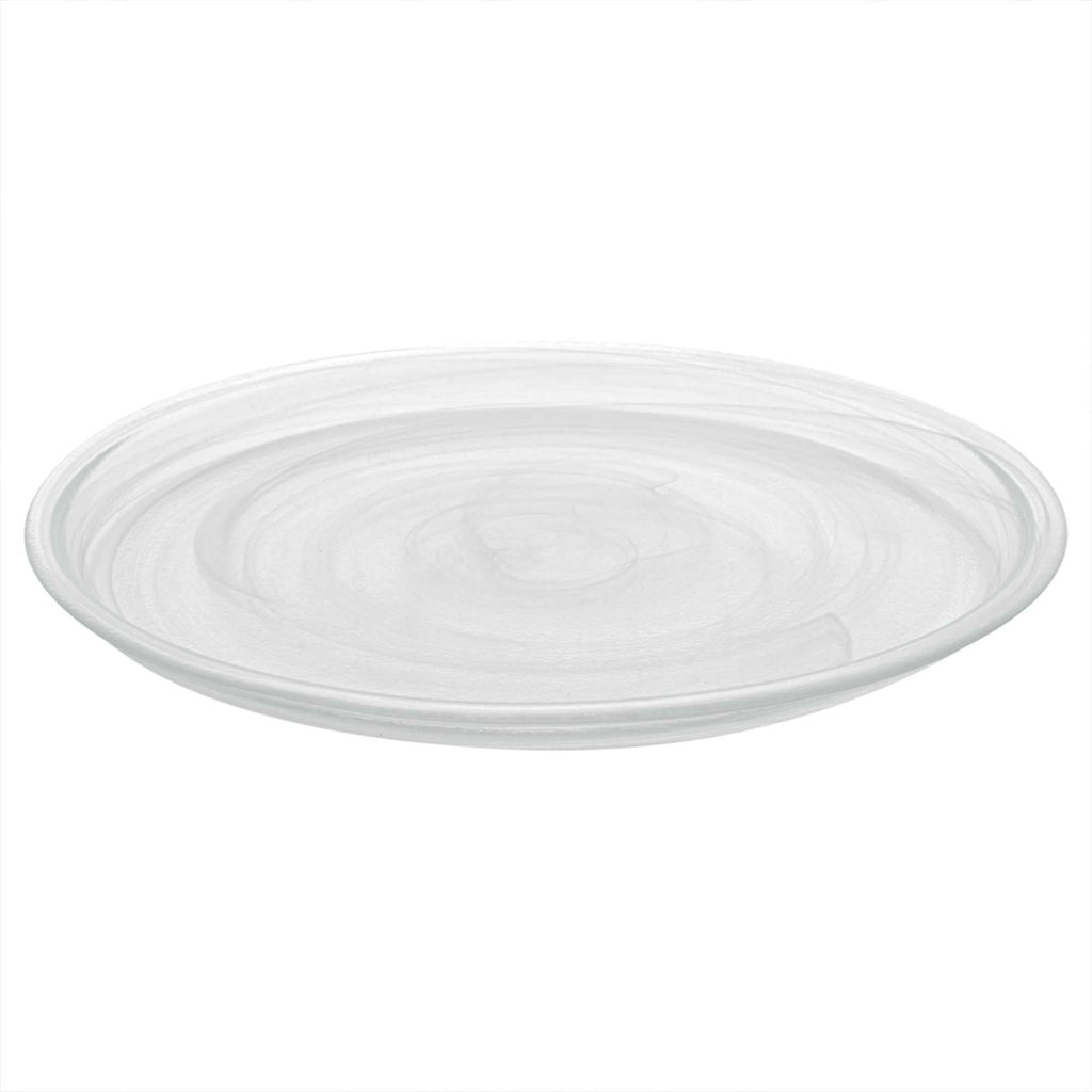 Vetri Round White Glass Solar Plate - 11" x 11" x 3/4" - 1 count box